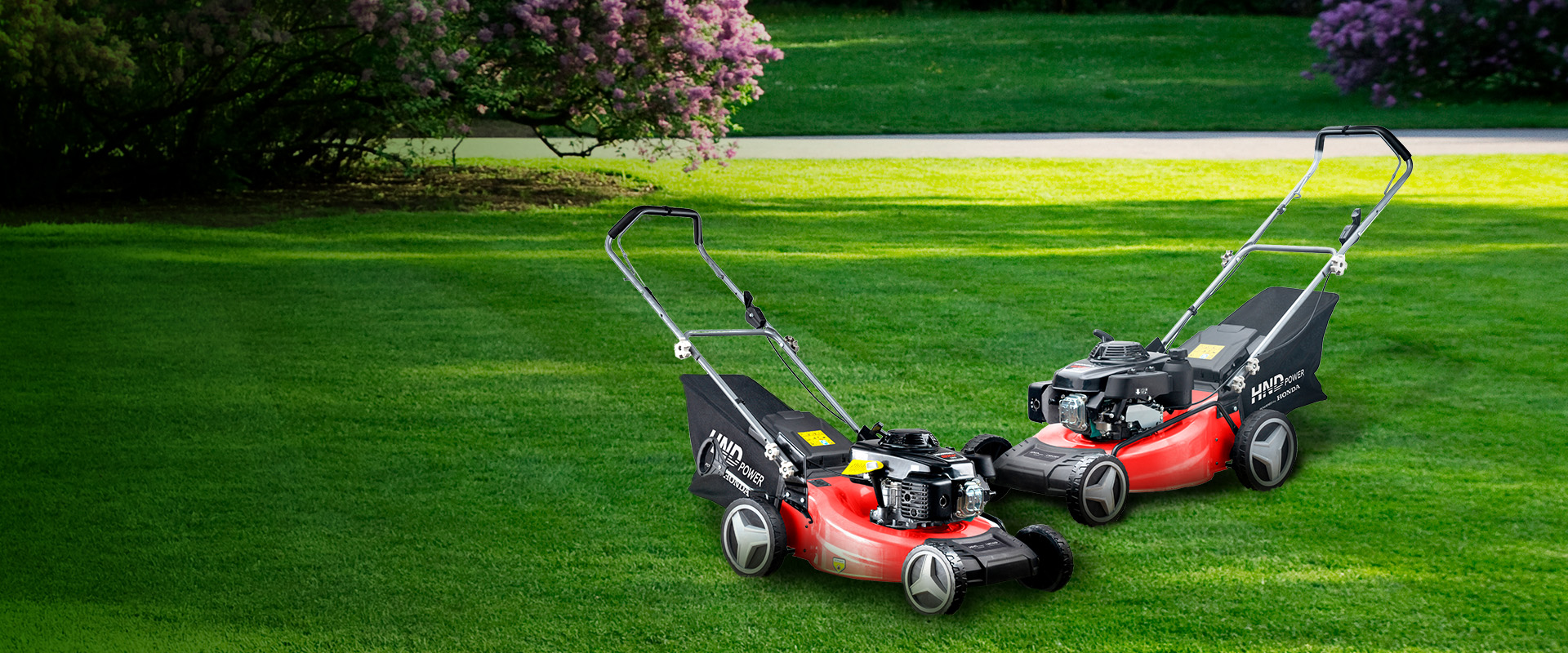 Газонокосилка HND с двигателем Honda. Просто заведите и получайте удовольствие.