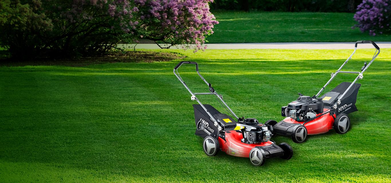 Газонокосилка HND с двигателем Honda. Просто заведите и получайте удовольствие.